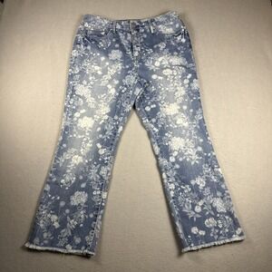 Seven for all mankind jeans women size 10 raw flare with floral pattern